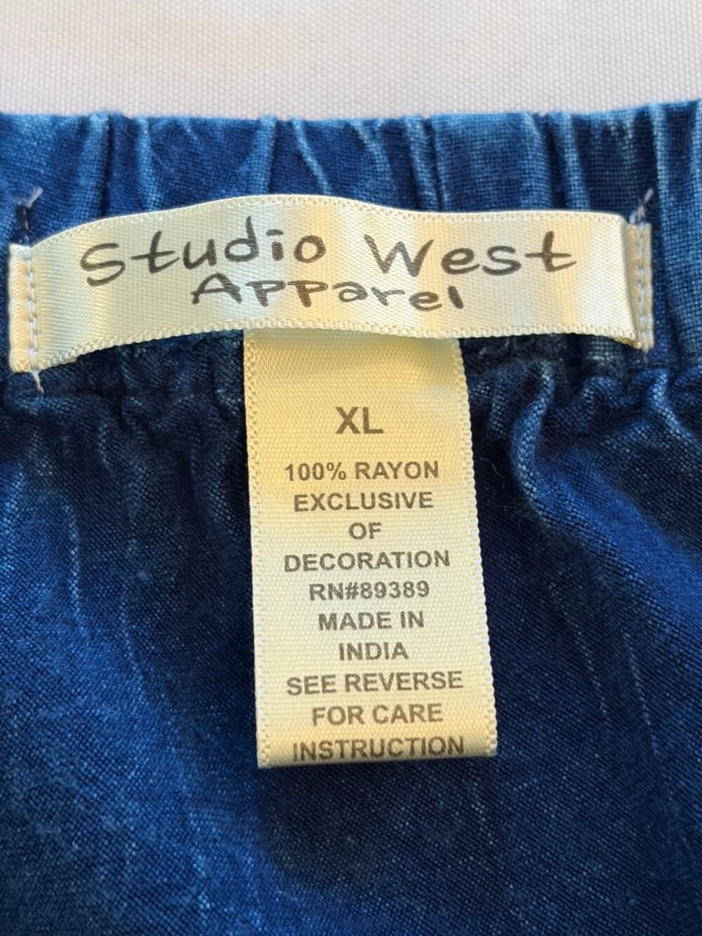 Studio West Apparel Size XL Elastic Waist Tiered Skirt Blue - Picture 5 of 5
